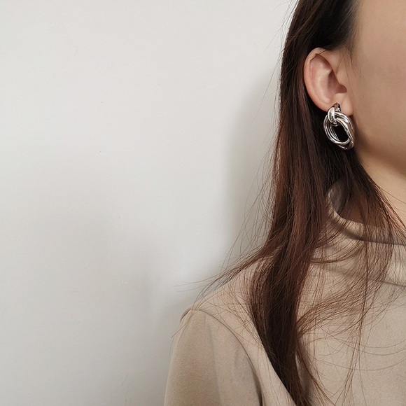 Silver Earrings Large - Picture 3 of 6